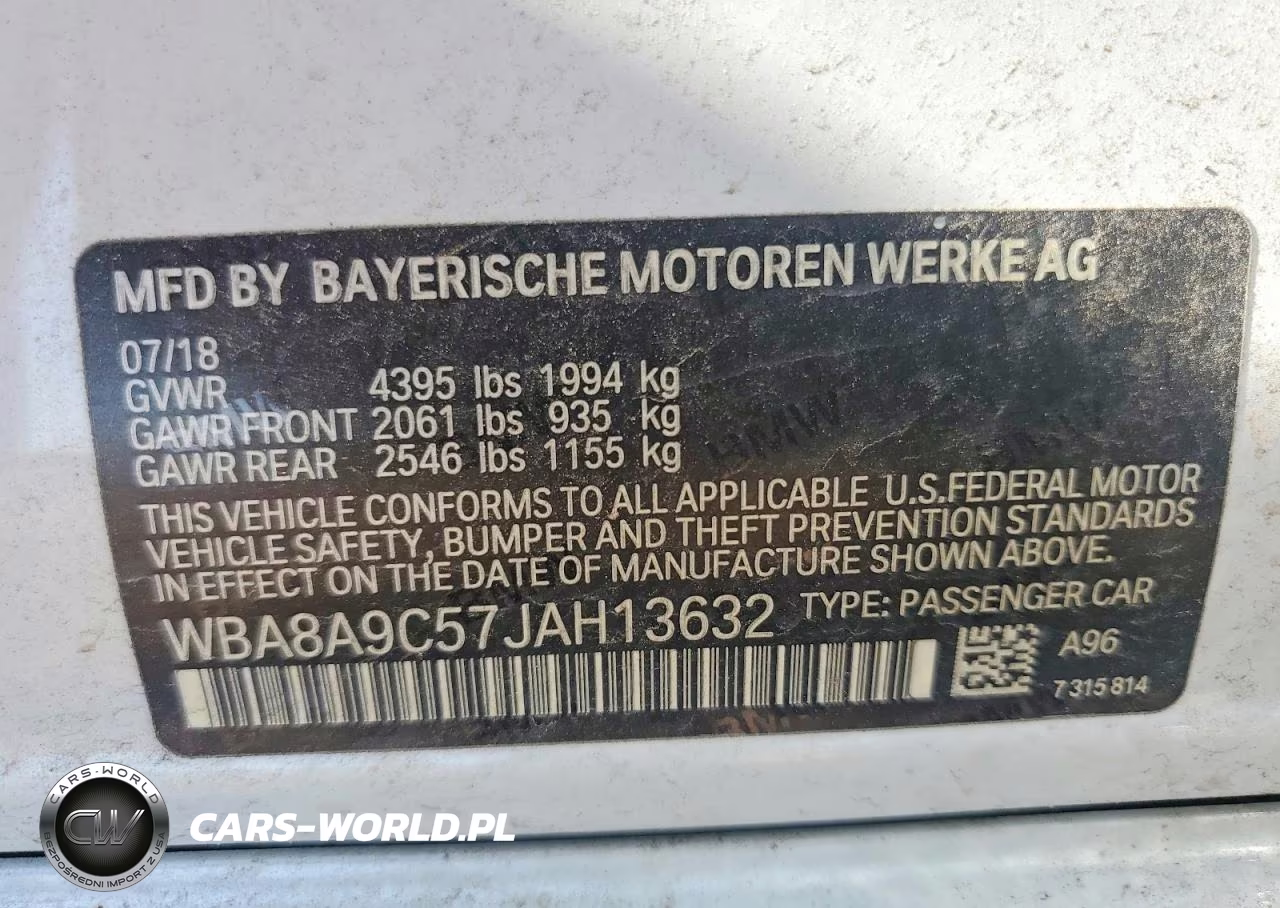 2018 BMW 320 I VIN:WBA8A9C57JAH13632 - 12
