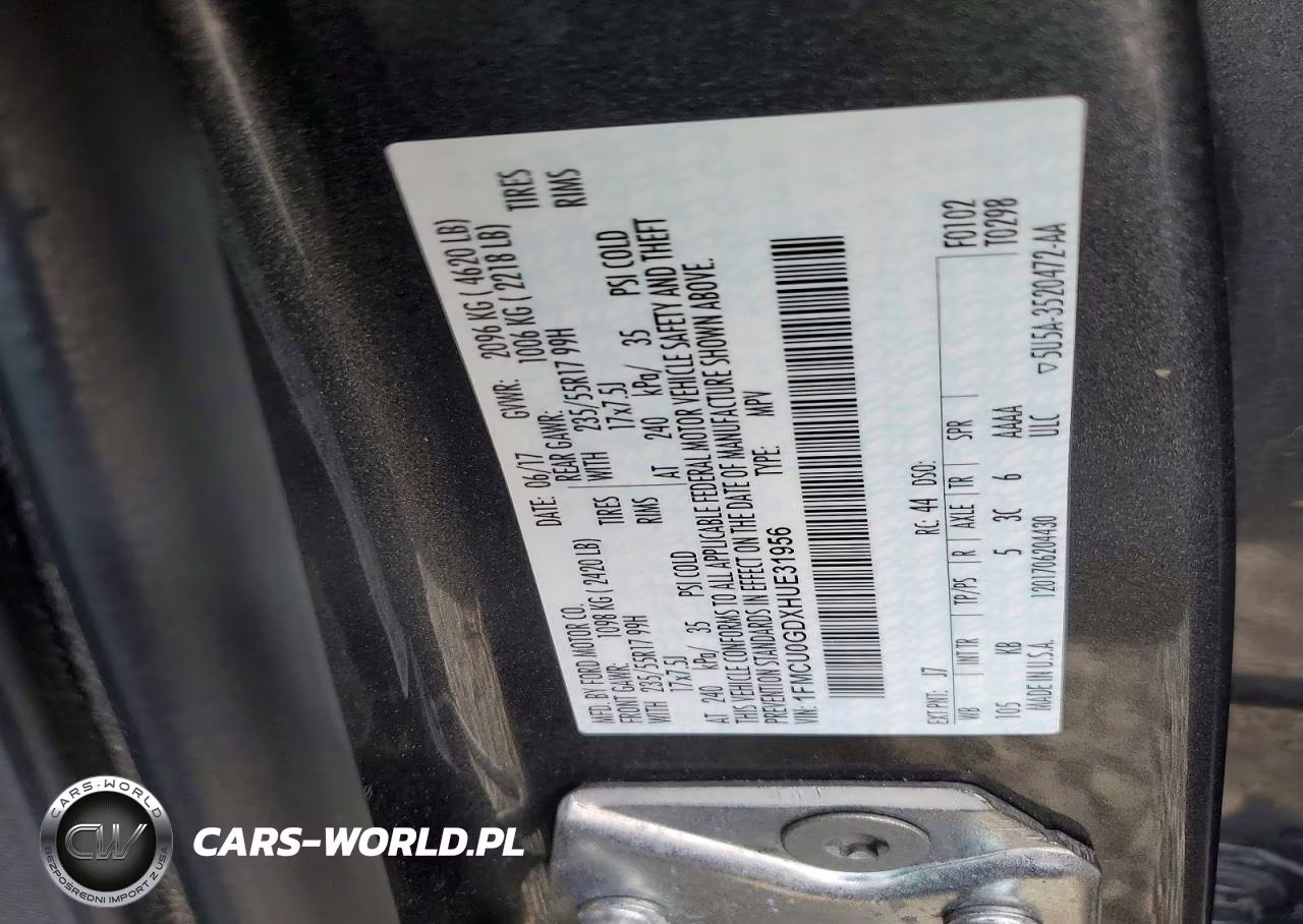 2017 Ford Escape Se VIN:1FMCU0GDXHUE31956 - 13