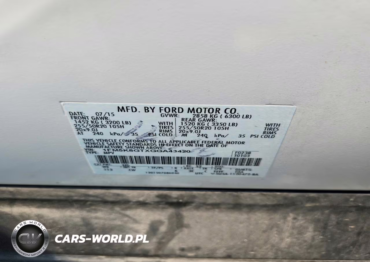 2016 Ford Explorer Sport VIN:1FM5K8GTXGGA43420 - 12