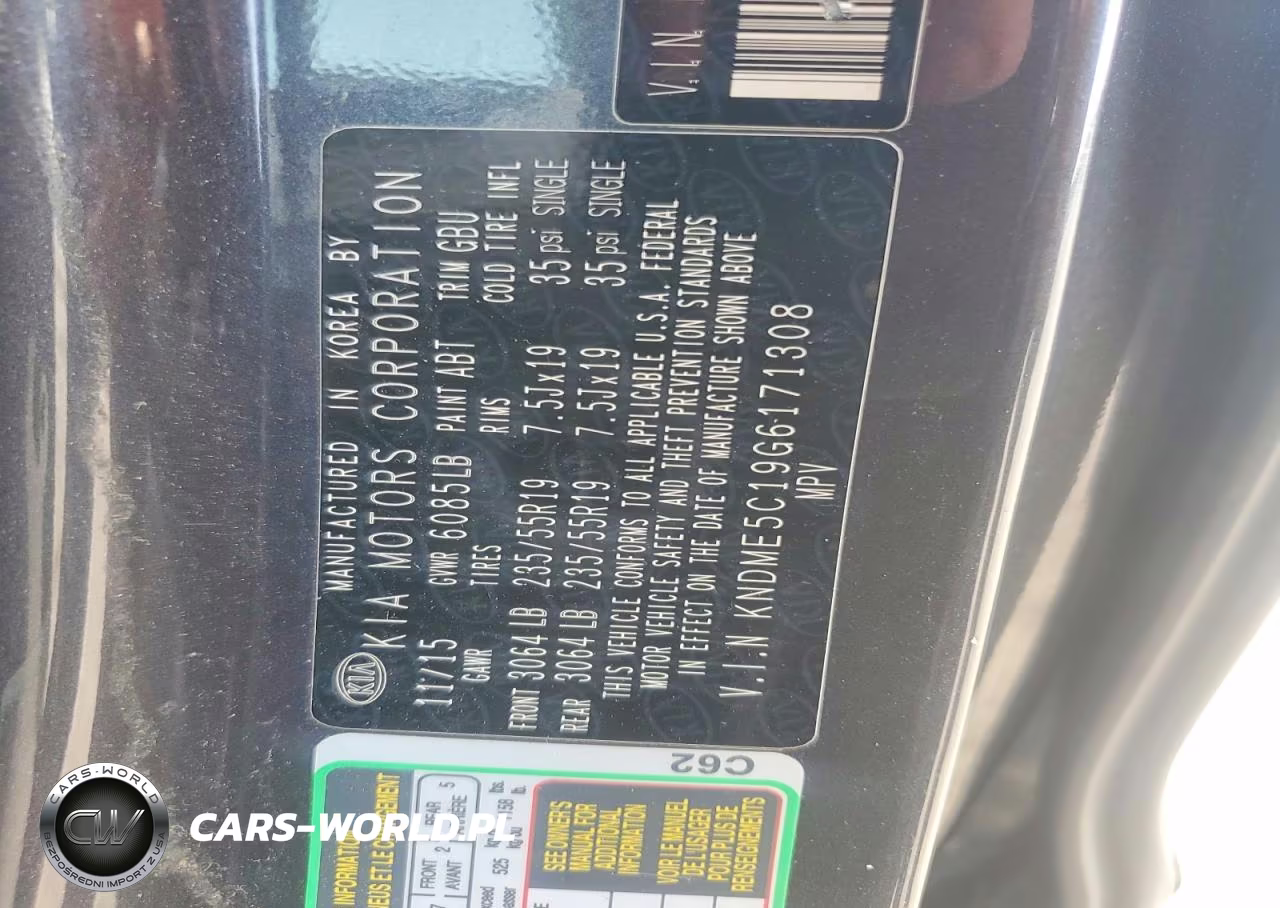 2016 Kia Sedona Sxl VIN:KNDME5C19G6171308 - 13