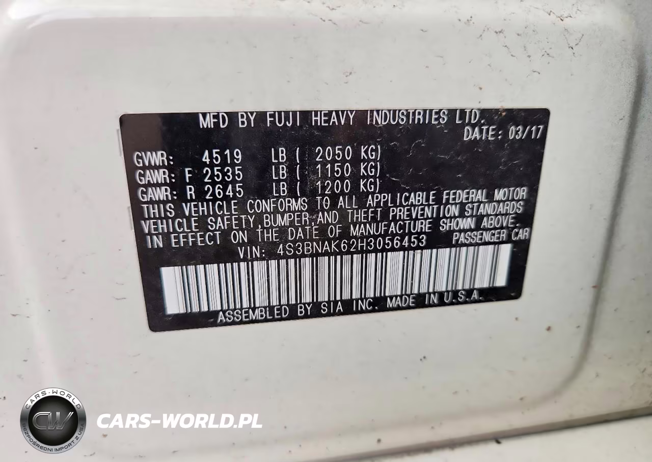 2017 Subaru Legacy 2.5I Limited VIN:4S3BNAK62H3056453 - 12