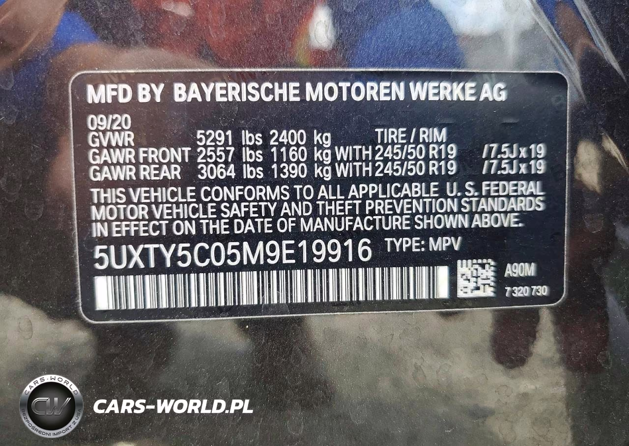 2021 BMW X3 xDrive30I VIN:5UXTY5C05M9E19916 - 13