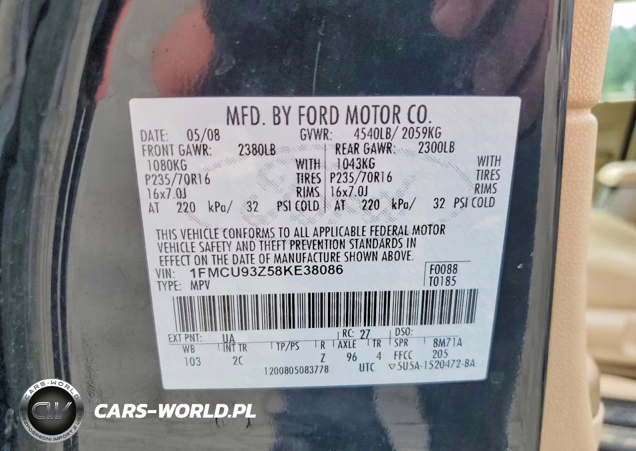 2008 Ford Escape Xlt VIN:1FMCU93Z58KE38086 - 13
