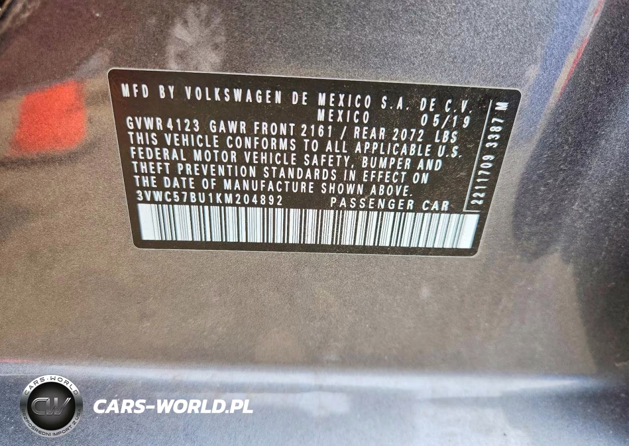2019 Volkswagen Jetta S VIN:3VWC57BU1KM204892 - 12