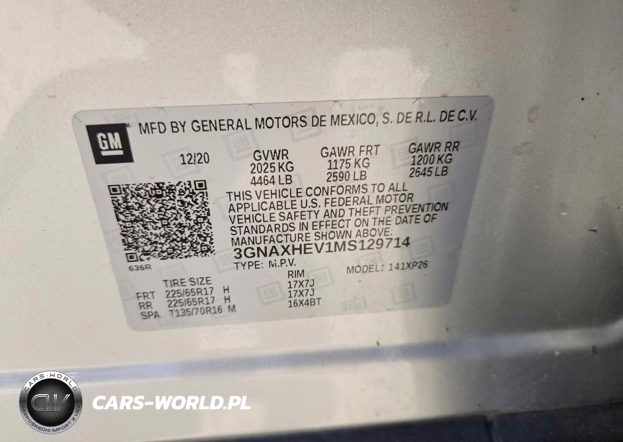 2021 Chevrolet Equinox Ls VIN:3GNAXHEV1MS129714 - 13