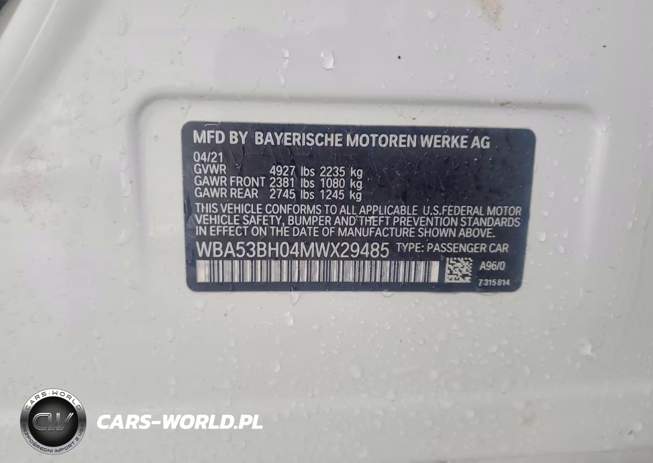 2021 BMW 530 I VIN:WBA53BH04MWX29485 - 12