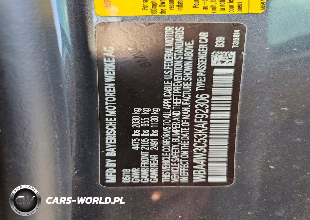 2019 BMW 430I VIN:WBA4W3C53KAF92306 - 13