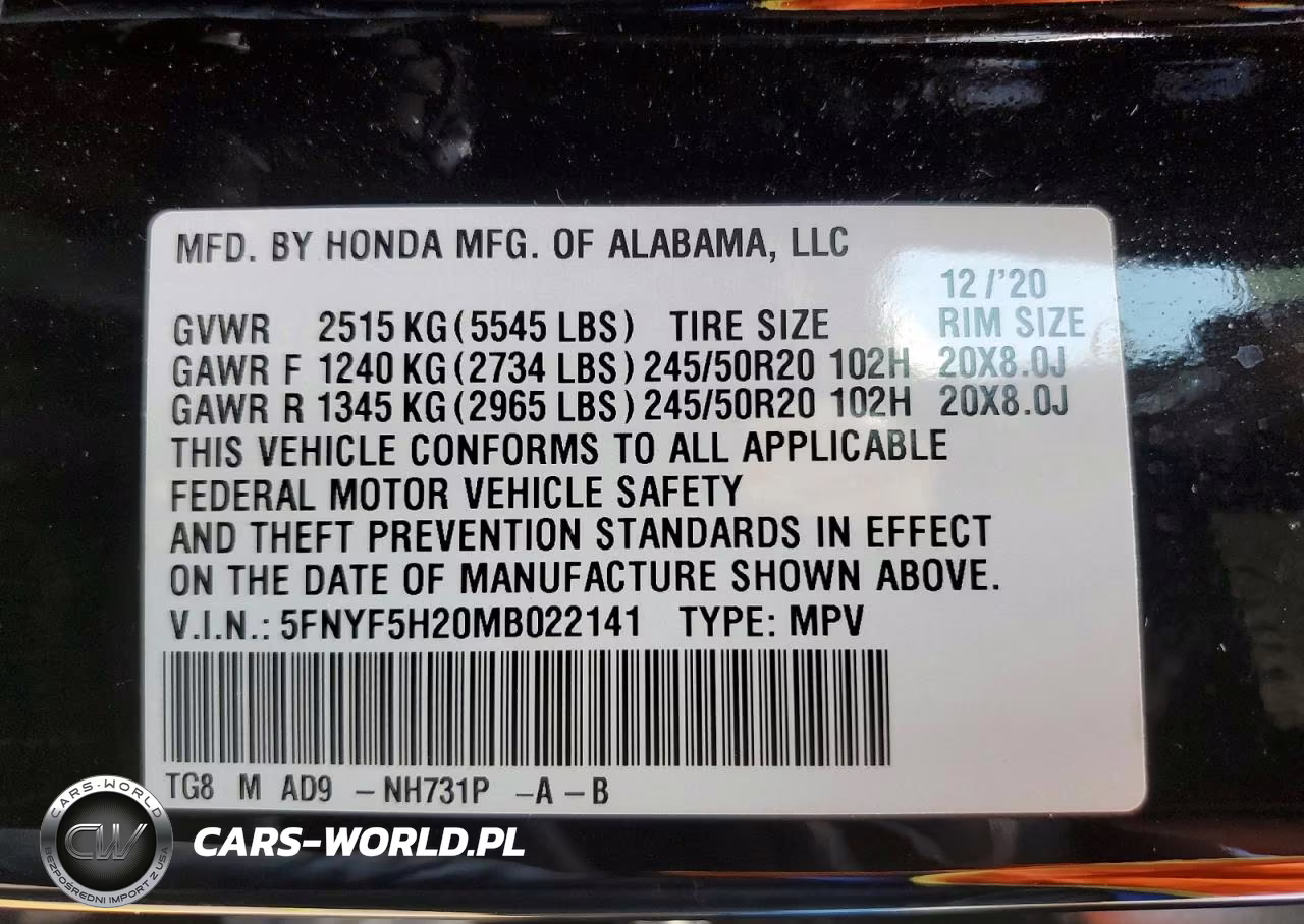 2021 Honda Pilot Se VIN:5FNYF5H20MB022141 - 13