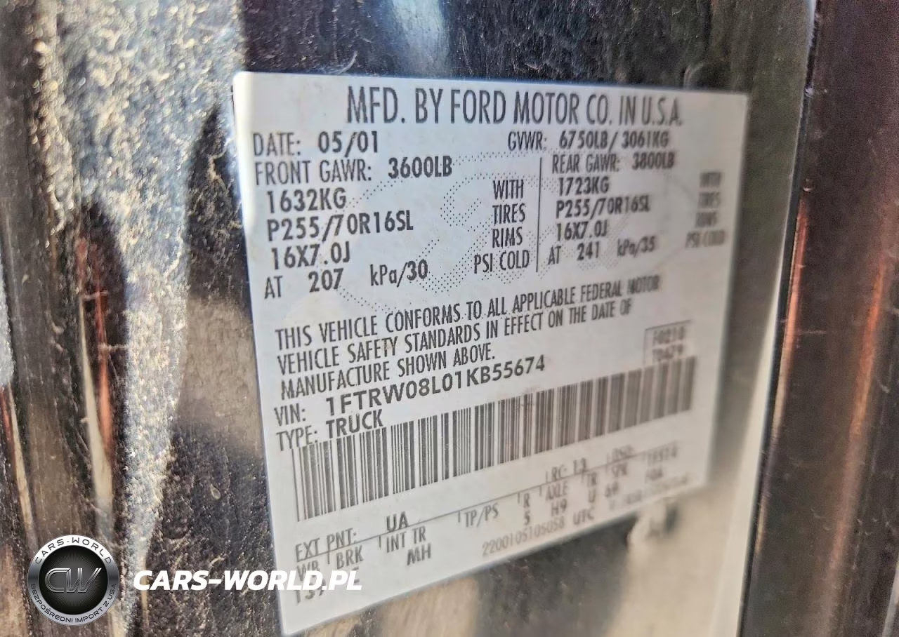 2001 Ford F150 Supercrew VIN:1FTRW08L01KB55674 - 12