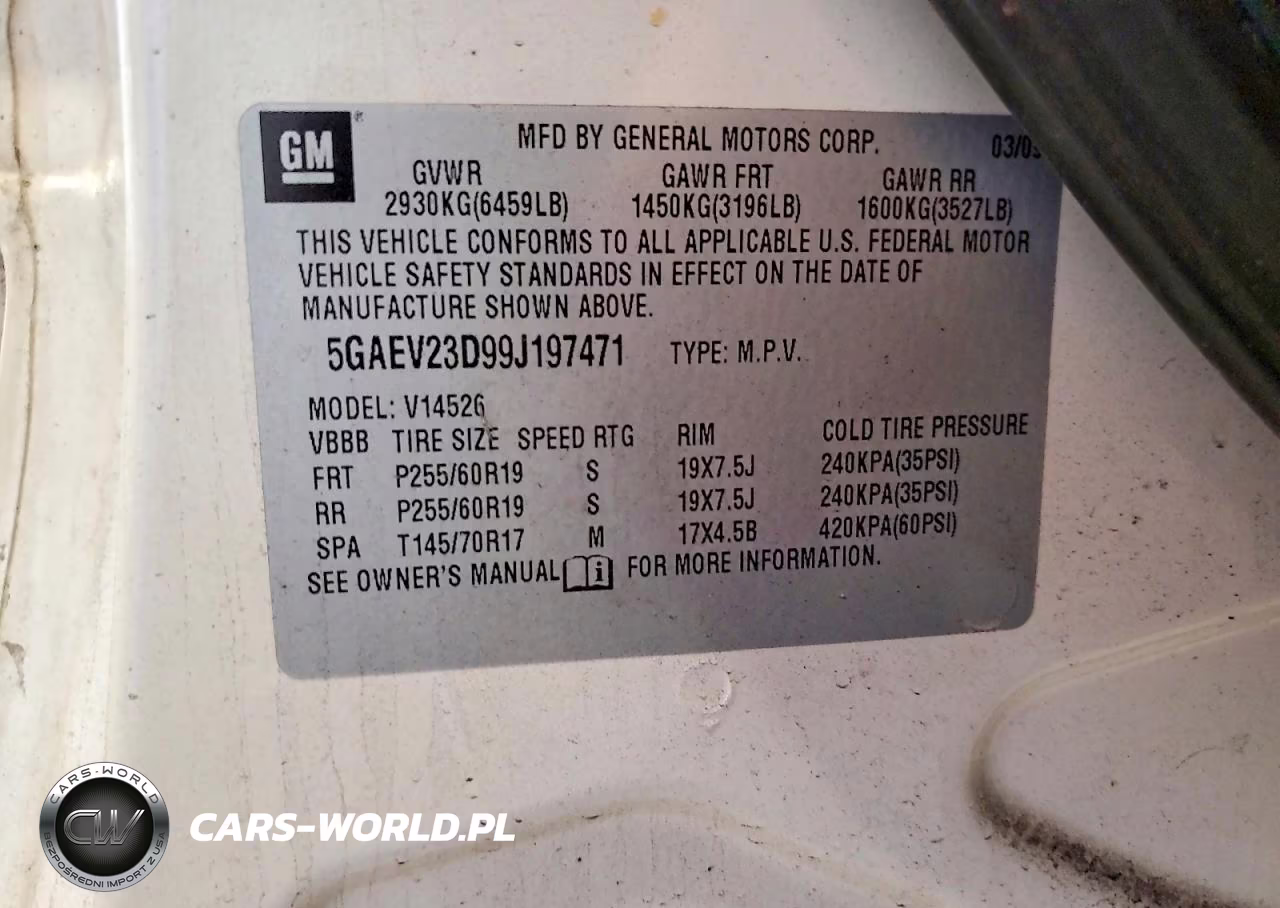 2009 Buick Enclave Cxl VIN:5GAEV23D99J197471 - 12