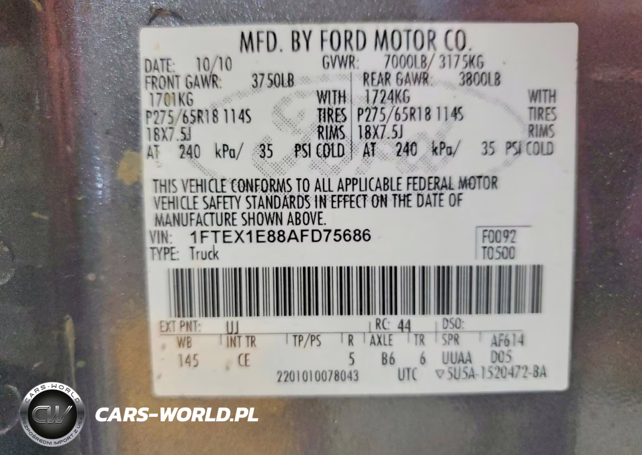 2010 Ford F150 Super Cab VIN:1FTEX1E88AFD75686 - 12