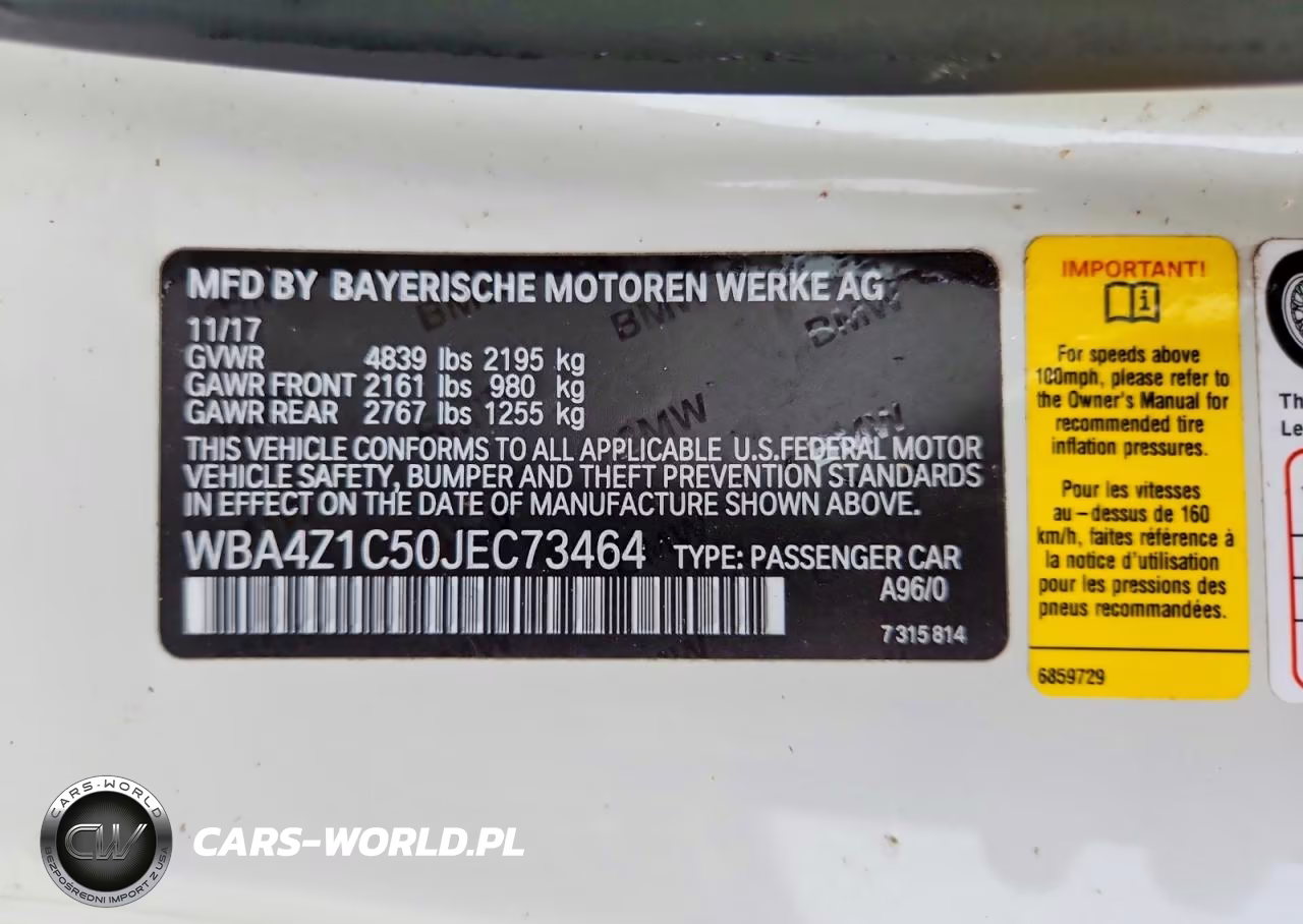 2018 BMW 430I VIN:WBA4Z1C50JEC73464 - 12