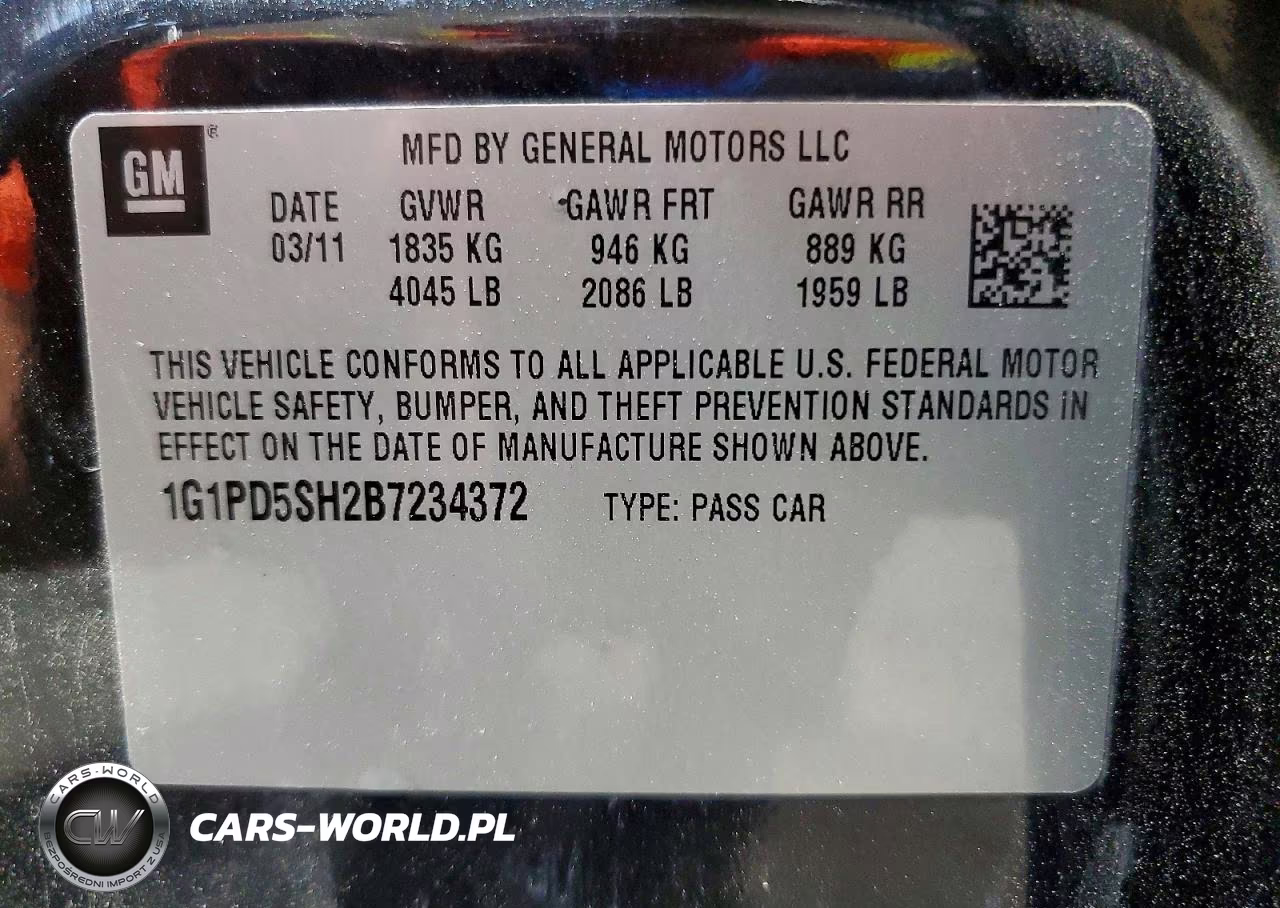 2011 Chevrolet Cruze Ls VIN:1G1PD5SH2B7234372 - 12