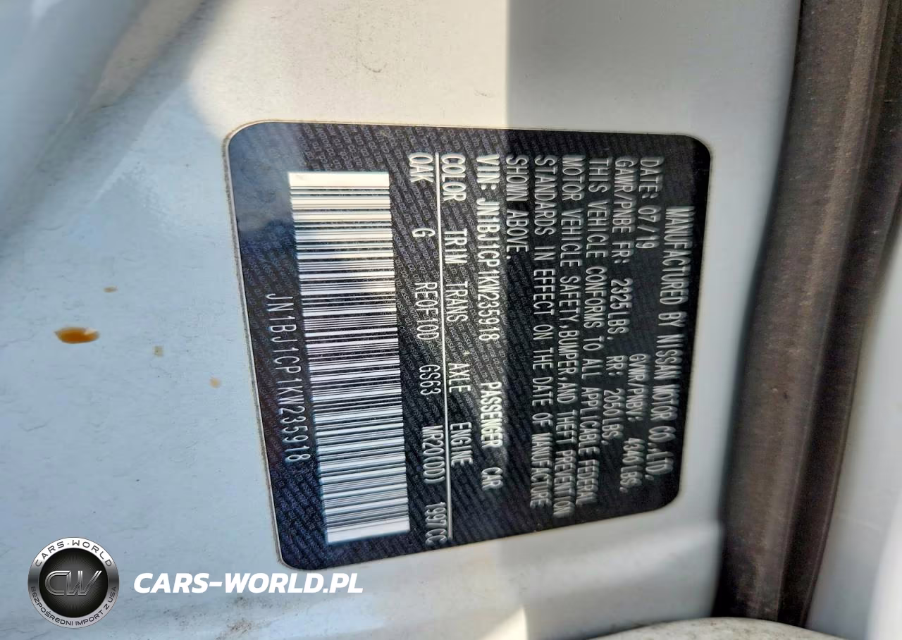 2019 Nissan Rogue Sport S VIN:JN1BJ1CP1KW235918 - 14