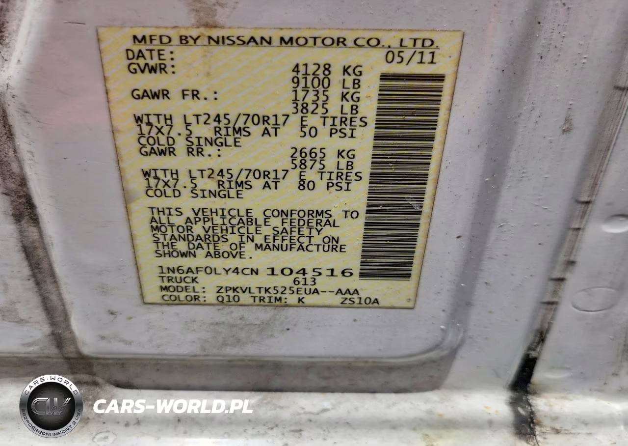 2012 Nissan Nv 2500 Hd S VIN:1N6AF0LY4CN104516 - 13