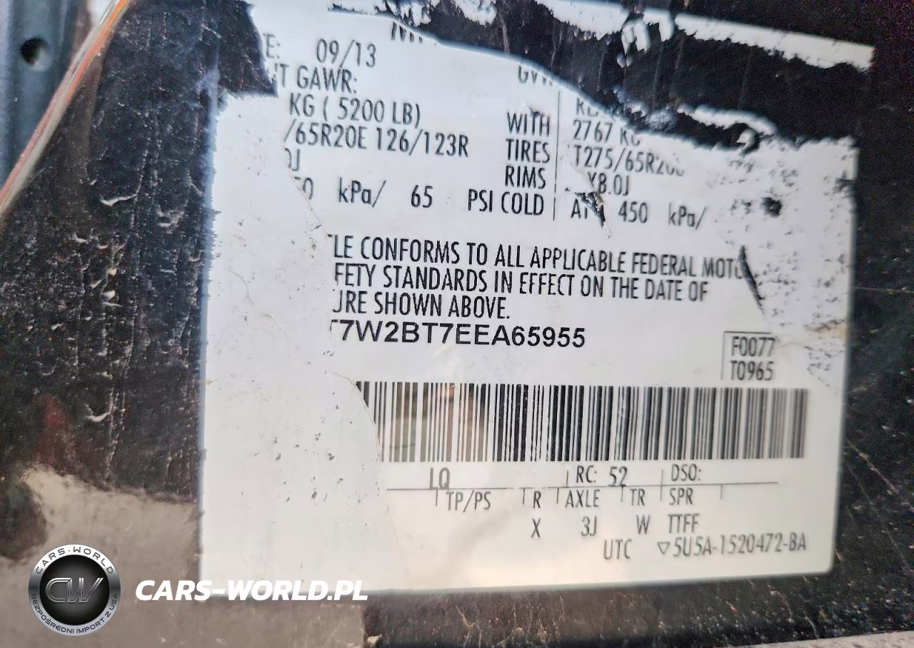 2014 Ford F250 Super Duty VIN:1FT7W2BT7EEA65955 - 12