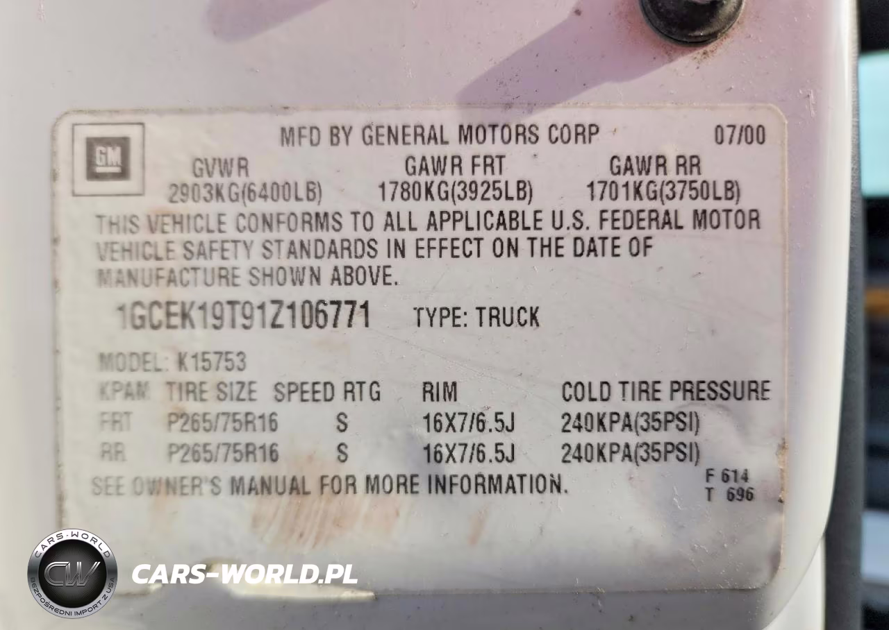 2001 Chevrolet Silverado K1500 VIN:1GCEK19T91Z106771 - 12