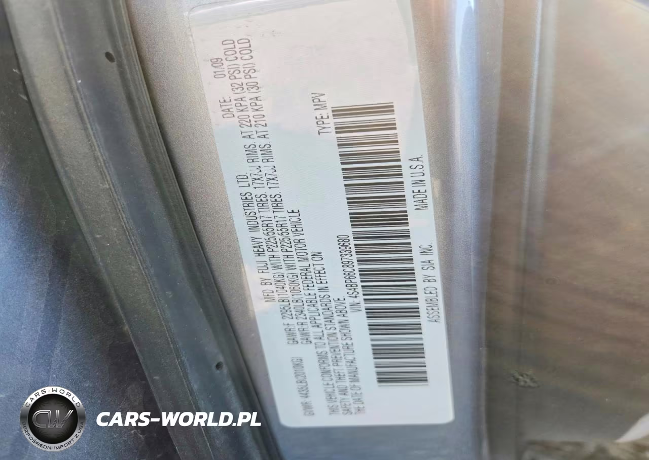 2009 Subaru Outback 2.5I Limited VIN:4S4BP66C897339680 - 12