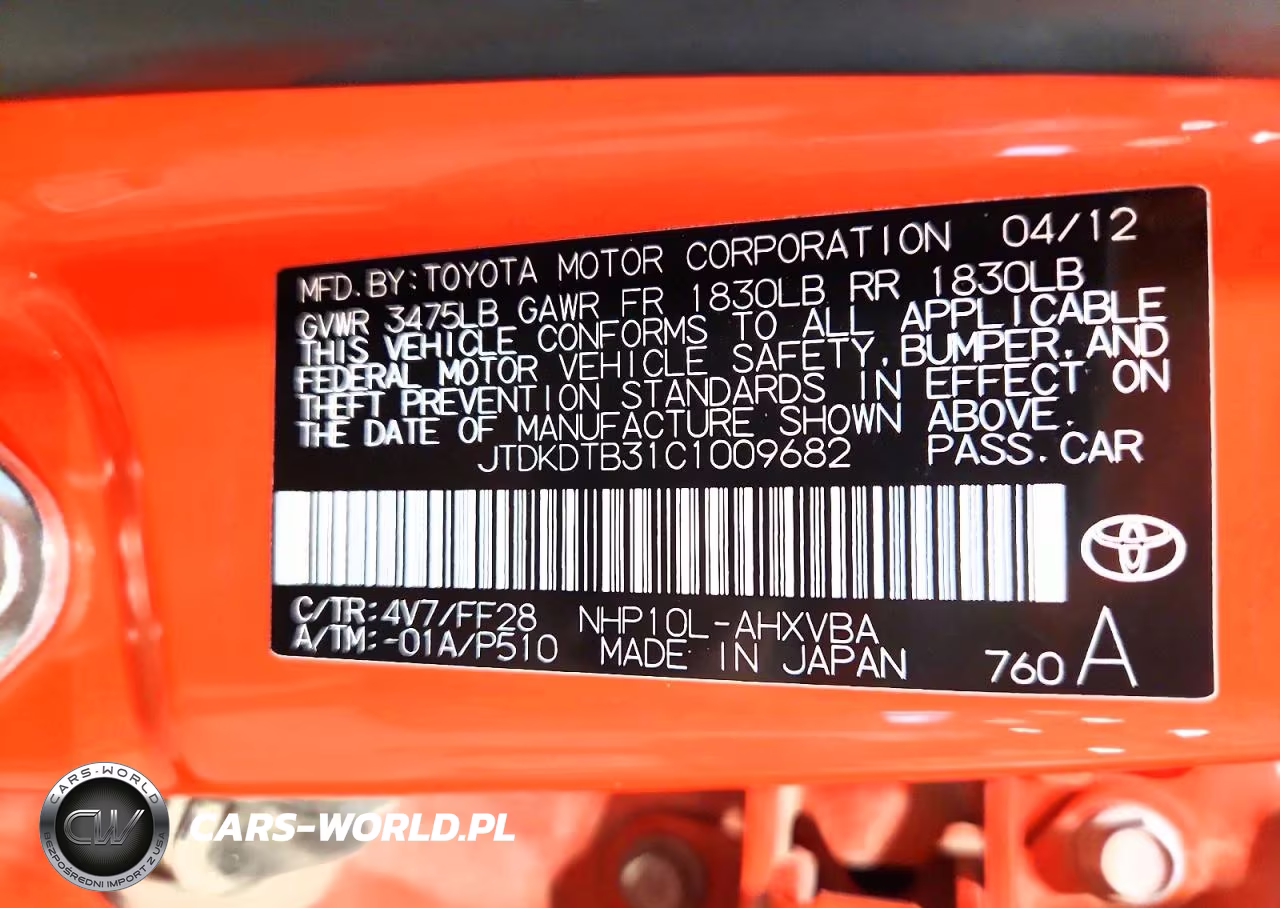 2012 Toyota Prius C Two VIN:JTDKDTB31C1009682 - 12