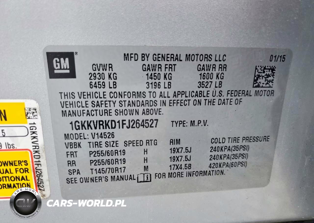 2015 GMC Acadia Slt-1 VIN:1GKKVRKD1FJ264527 - 13