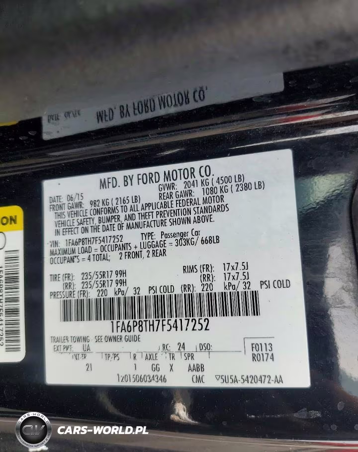 2015 Ford Mustang VIN:1FA6P8TH7F5417252 - 12