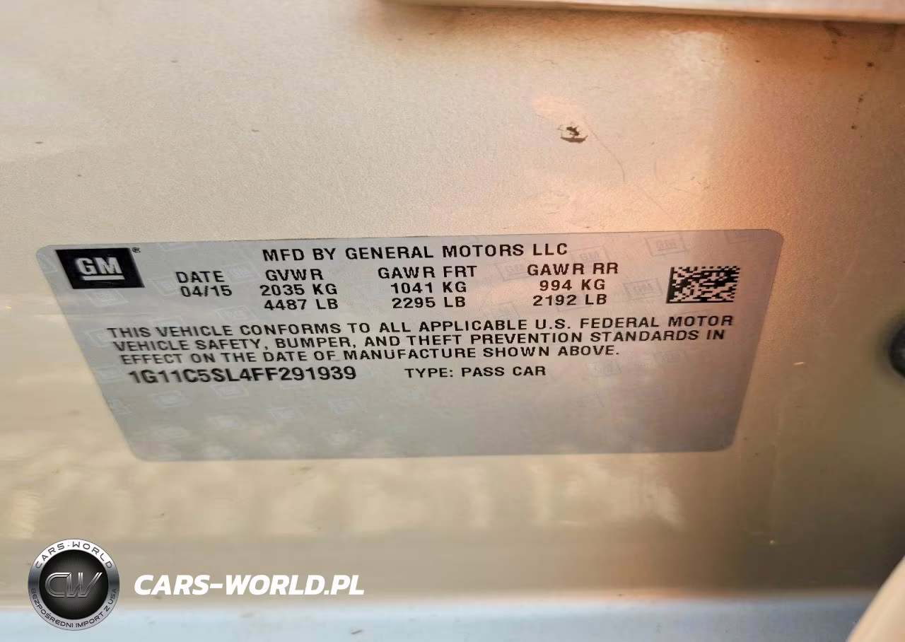 2015 Chevrolet Malibu 1Lt VIN:1G11C5SL4FF291939 - 12
