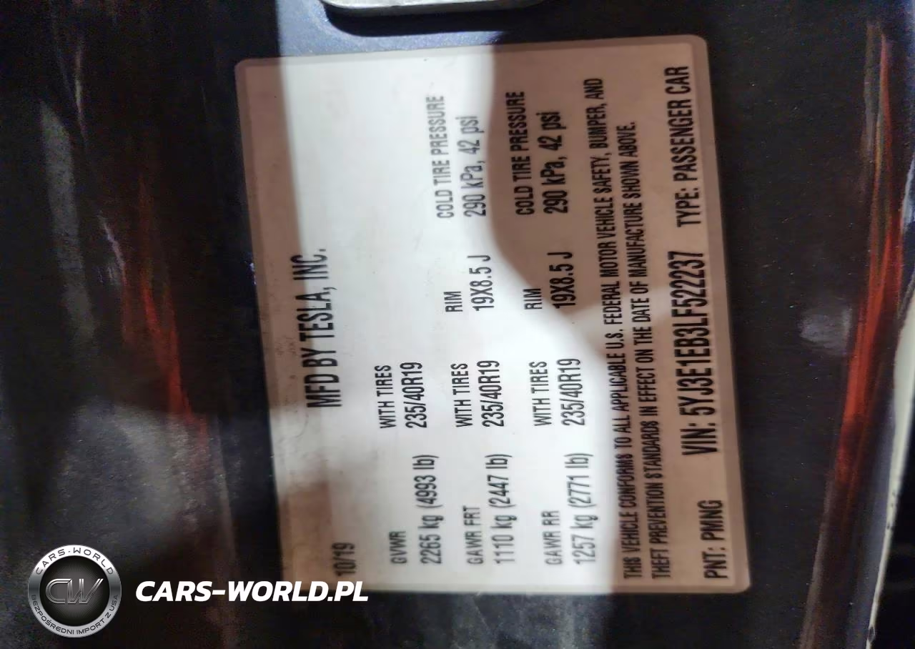 2020 Tesla Model 3 VIN:5YJ3E1EB3LF522237 - 12
