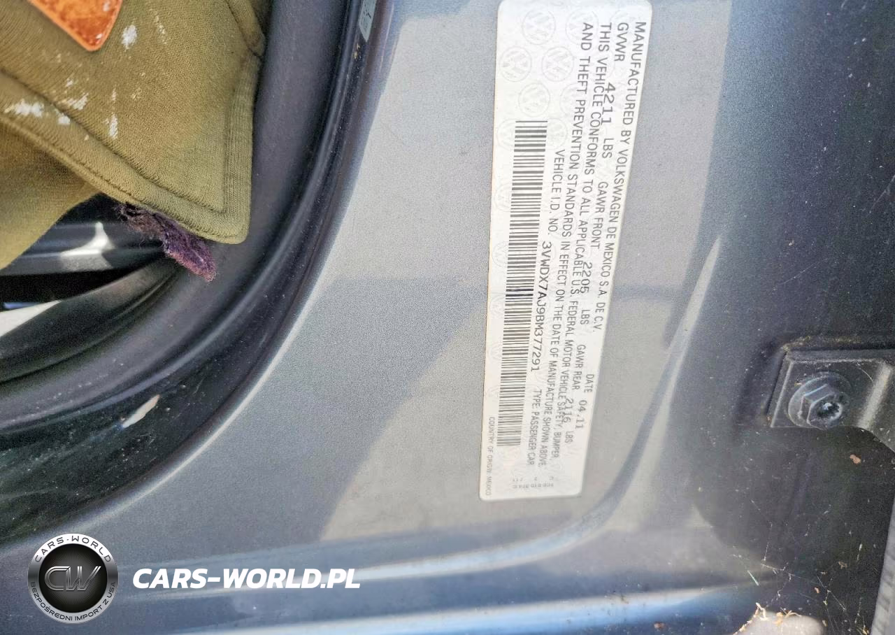 2011 Volkswagen Jetta Se VIN:3VWDX7AJ9BM377291 - 12