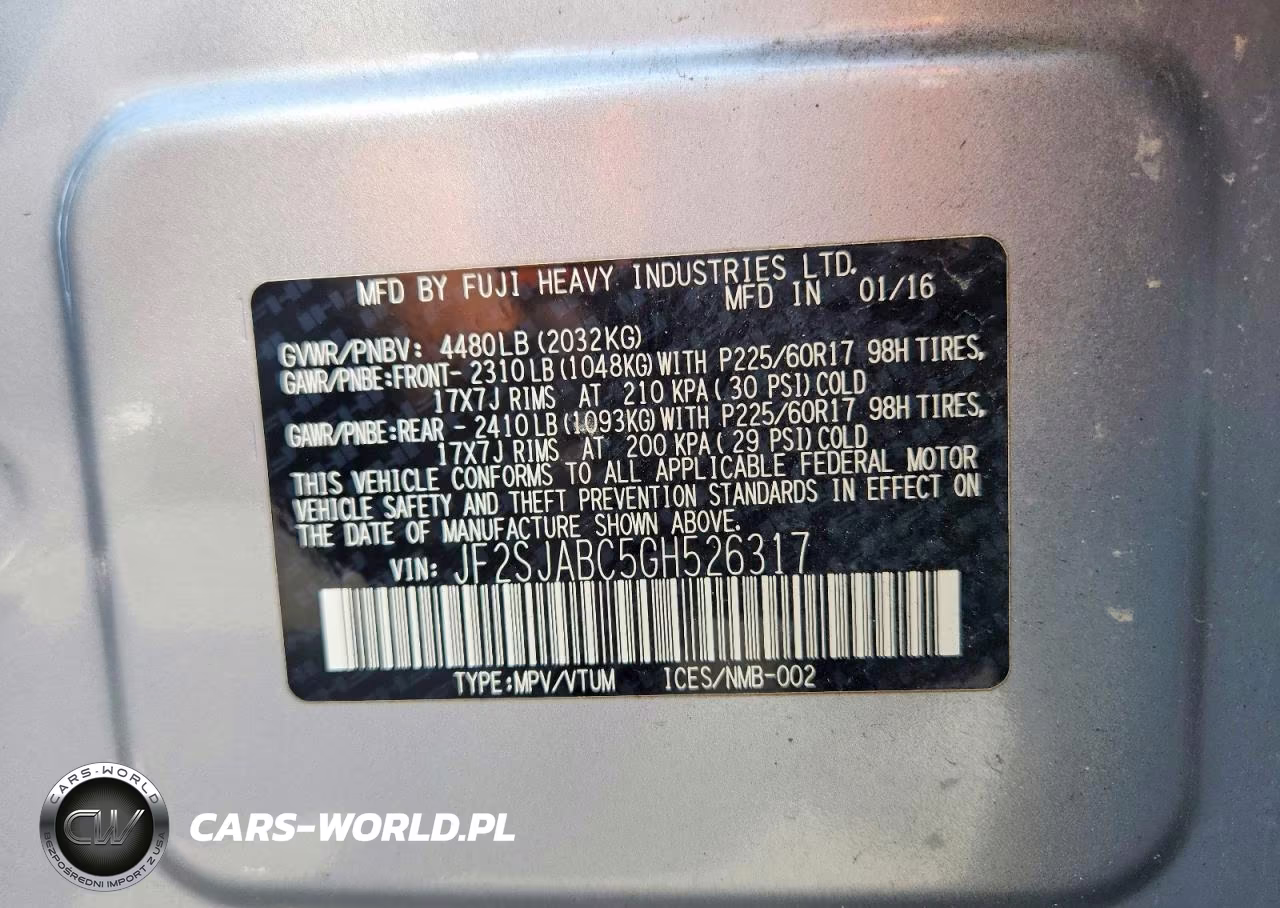 2016 Subaru Forester 2.5I VIN:JF2SJABC5GH526317 - 13