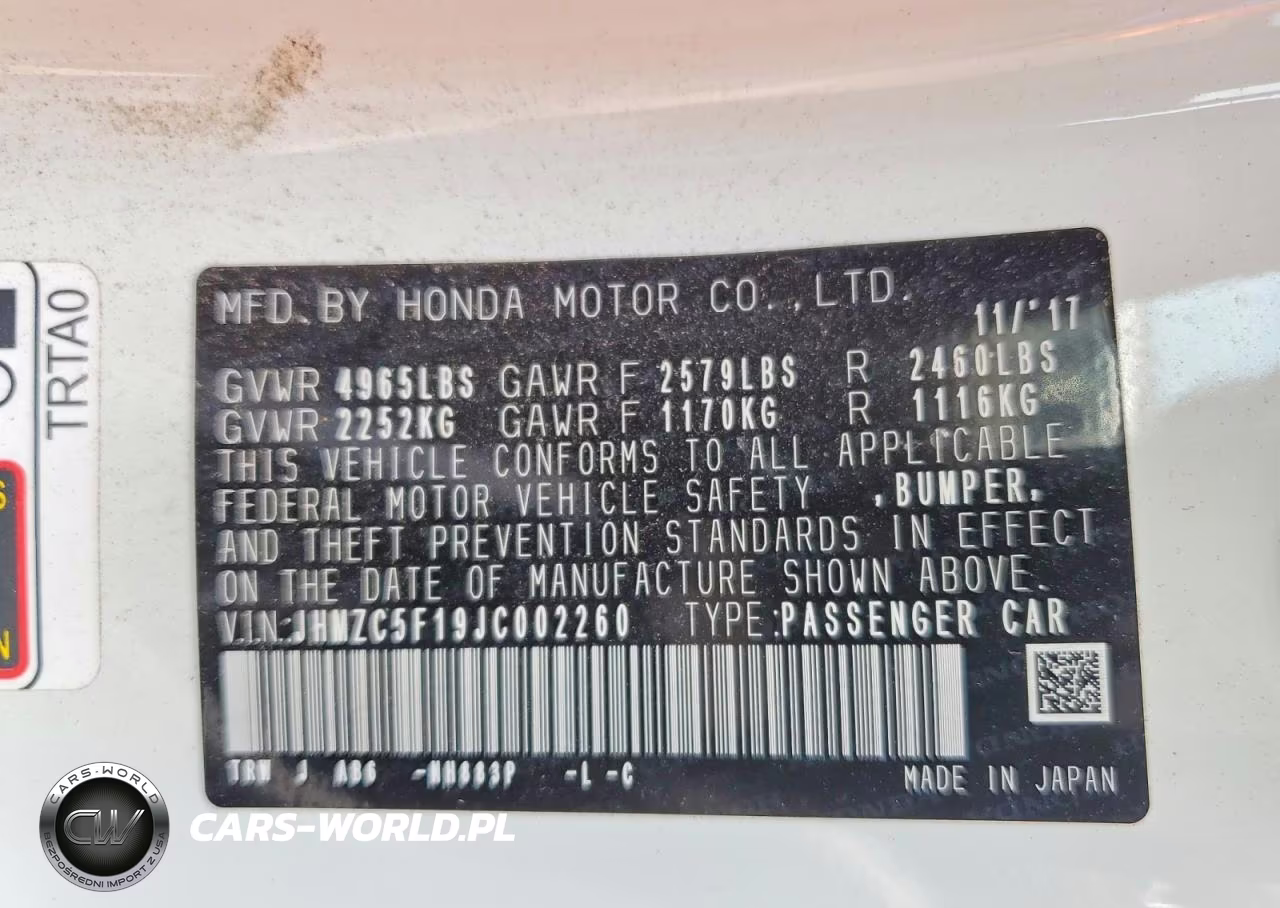 2018 Honda Clarity VIN:JHMZC5F19JC002260 - 12