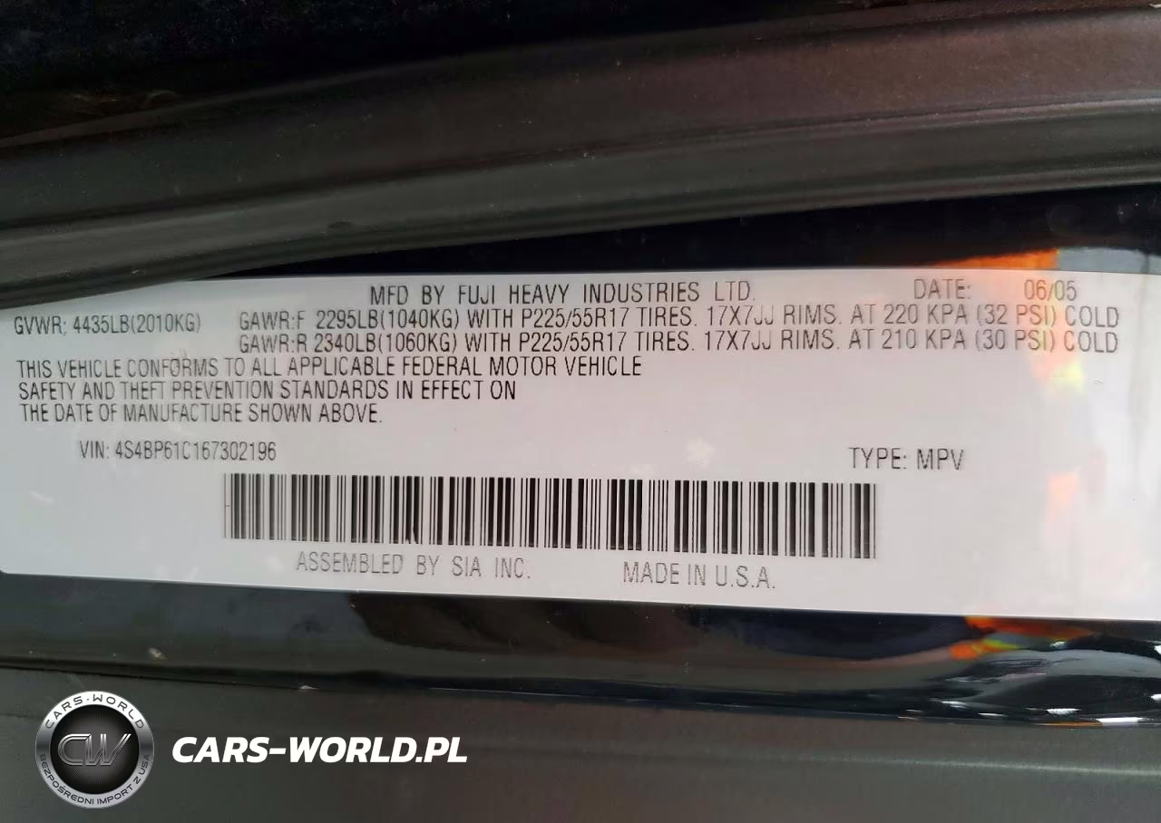 2006 Subaru Legacy Outback 2.5I VIN:4S4BP61C167302196 - 13