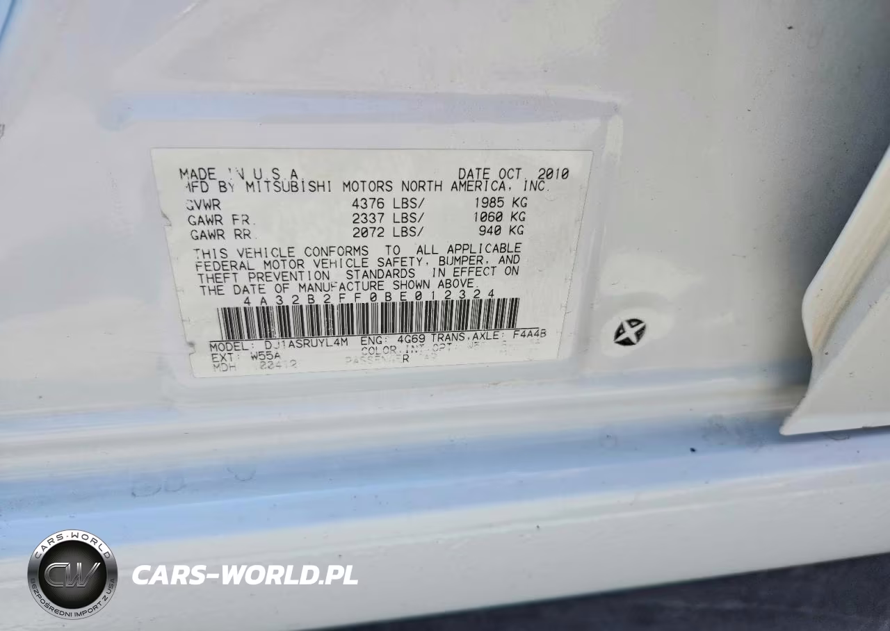 2011 Mitsubishi Galant Fe VIN:4A32B2FF0BE012324 - 12