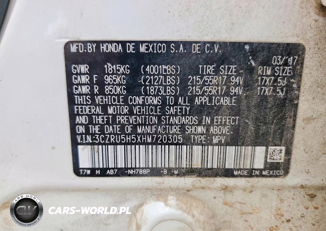 2017 Honda Hr-V Ex VIN:3CZRU5H5XHM720305 - 13