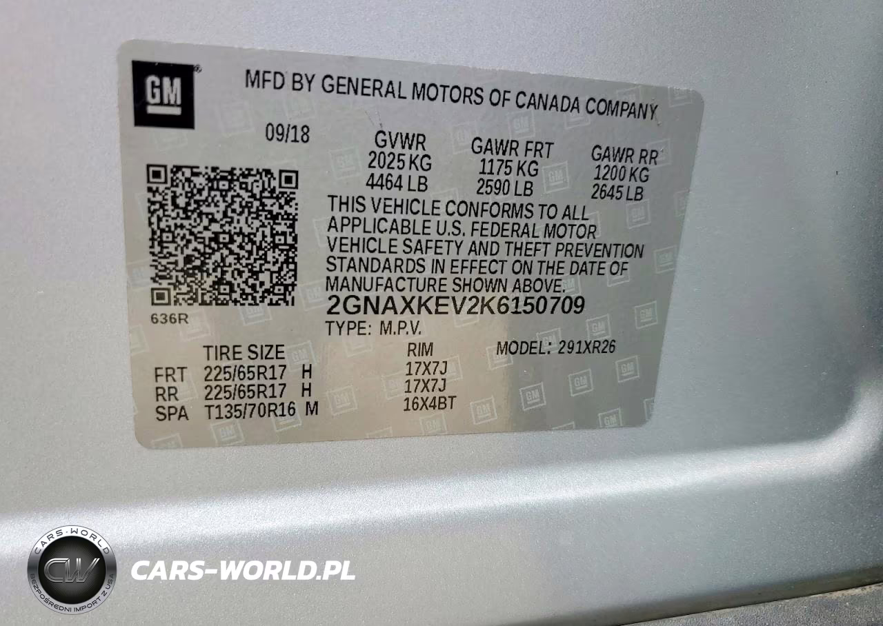 2019 Chevrolet Equinox Lt VIN:2GNAXKEV2K6150709 - 13