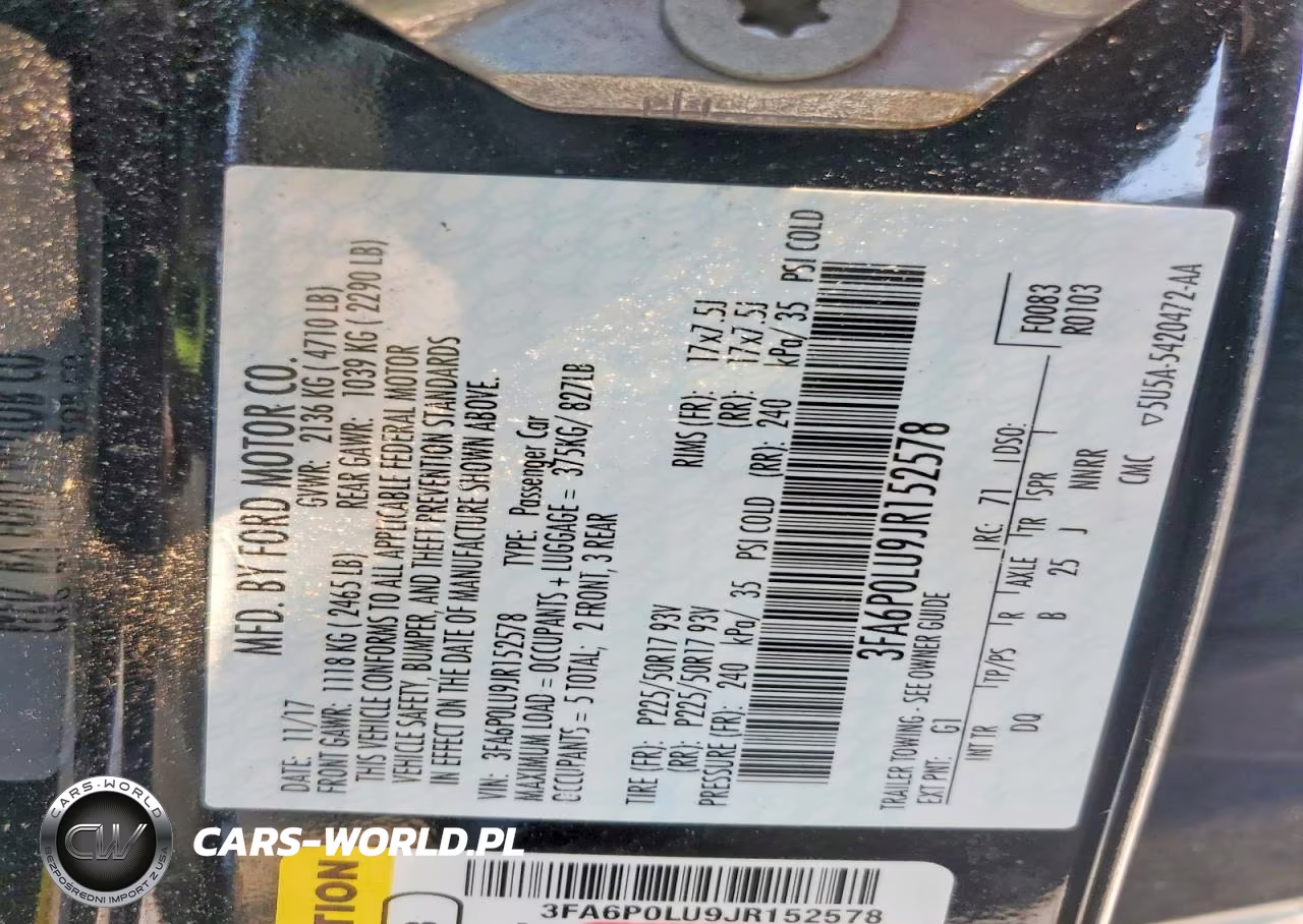 2018 Ford Fusion Se Hybrid VIN:3FA6P0LU9JR152578 - 12