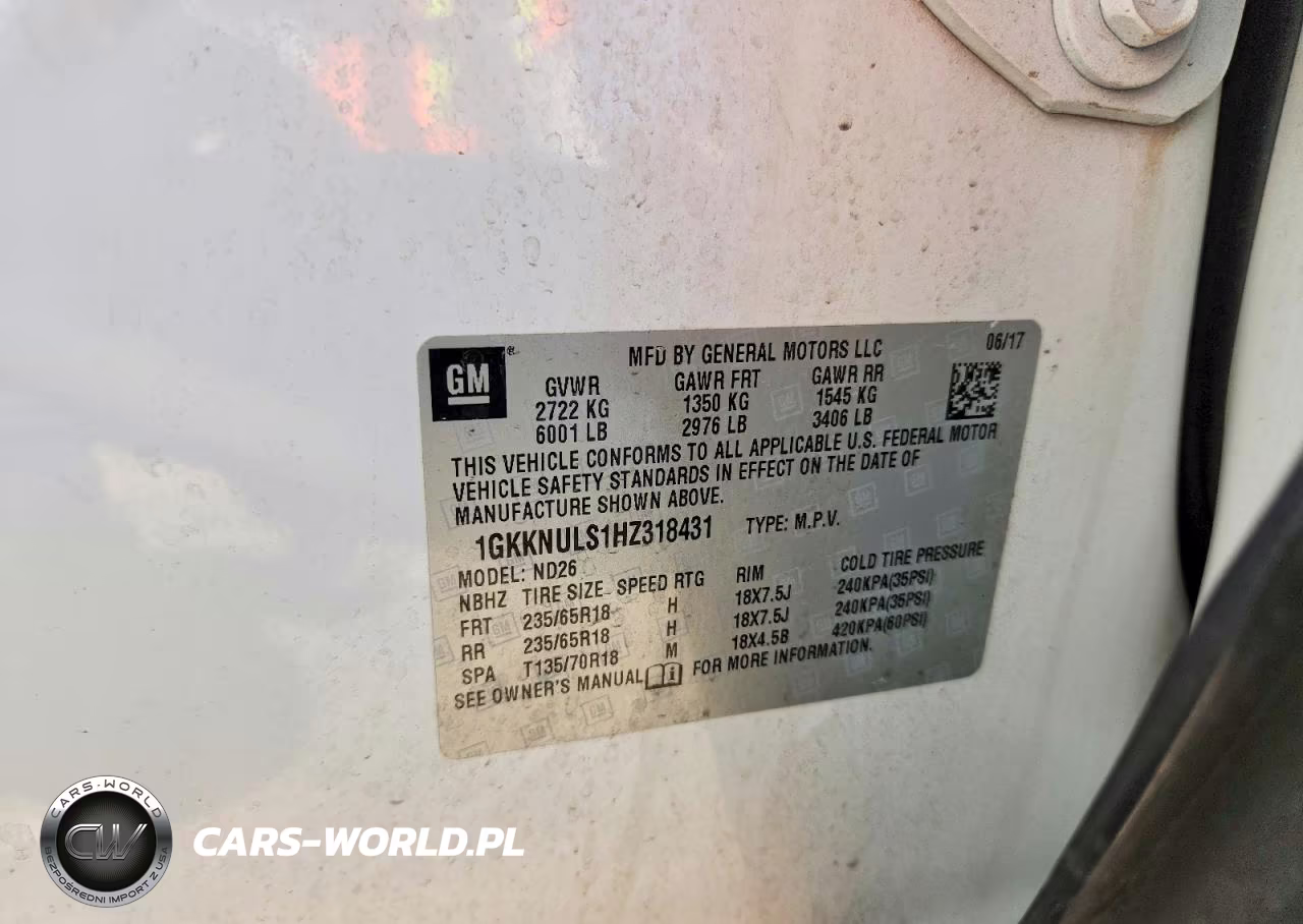 2017 GMC Acadia Slt-1 VIN:1GKKNULS1HZ318431 - 13