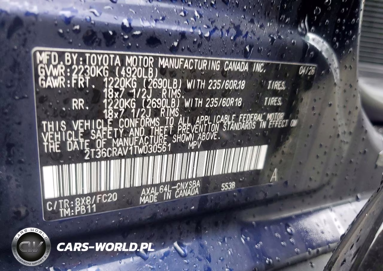 2026 Toyota Rav 4 Se VIN:2T36CRAV1TW030561 - 13