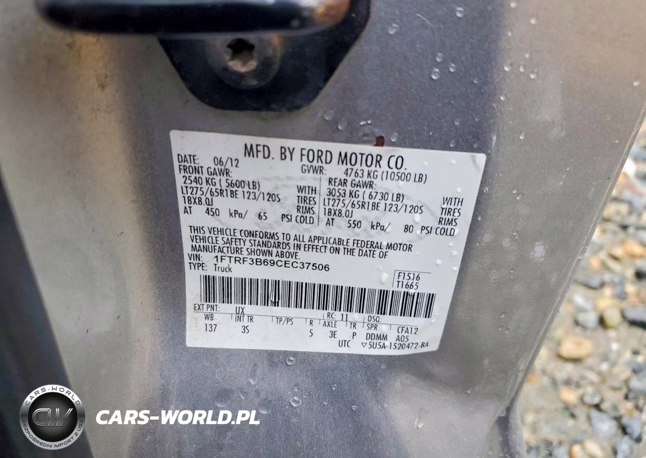 2012 Ford F350 Super Duty Flatbed Truck VIN:1FTRF3B69CEC37506 - 12