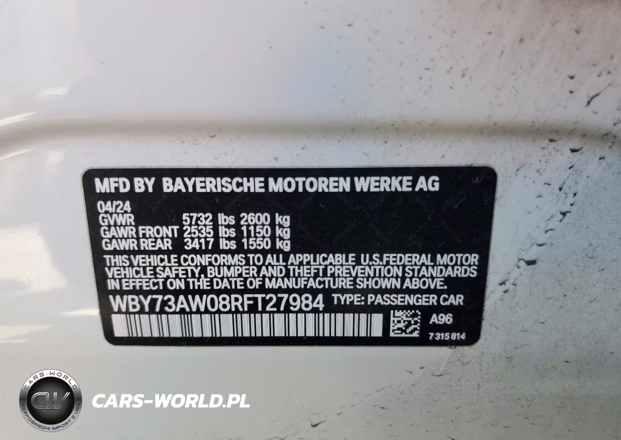 2024 BMW I4 Edrive 40 VIN:WBY73AW08RFT27984 - 12