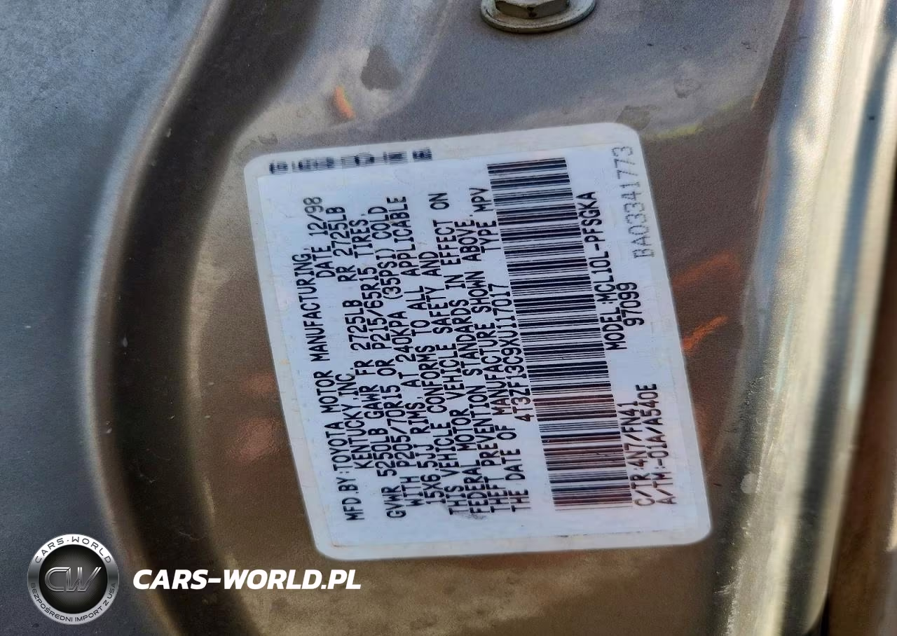 1999 Toyota Sienna Le VIN:4T3ZF13C9XU117017 - 13