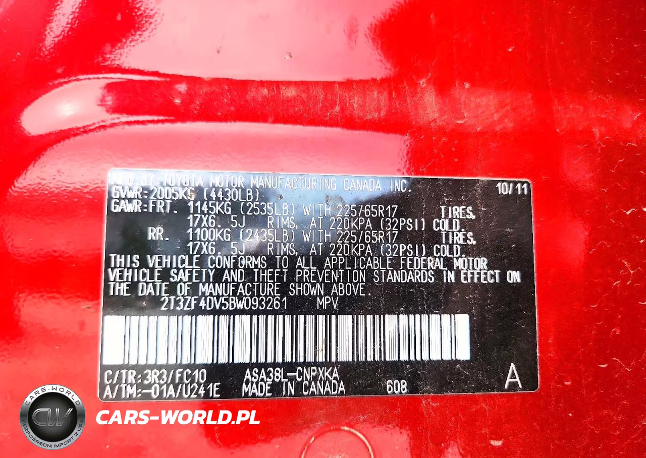 2011 Toyota Rav4 Base VIN:2T3ZF4DV5BW093261 - 12