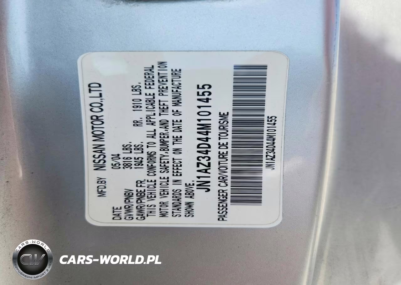 2004 Nissan 350Z Base VIN:JN1AZ34D44M101455 - 12