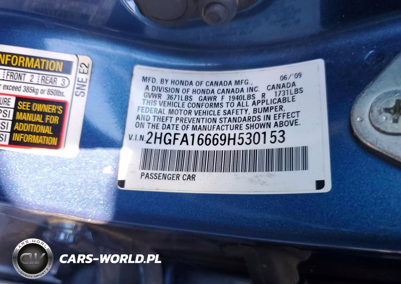 2009 Honda Civic VIN:2HGFA16669H530153 - 12