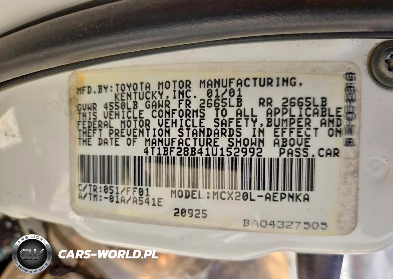 2001 Toyota Avalon Xl VIN:4T1BF28B41U152992 - 12