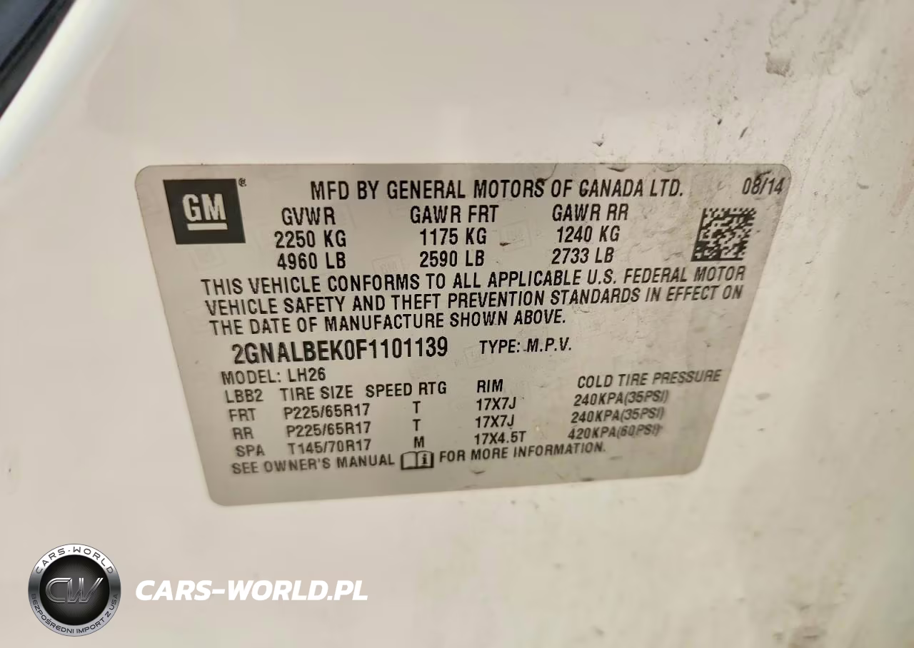 2015 Chevrolet Equinox Lt VIN:2GNALBEK0F1101139 - 14