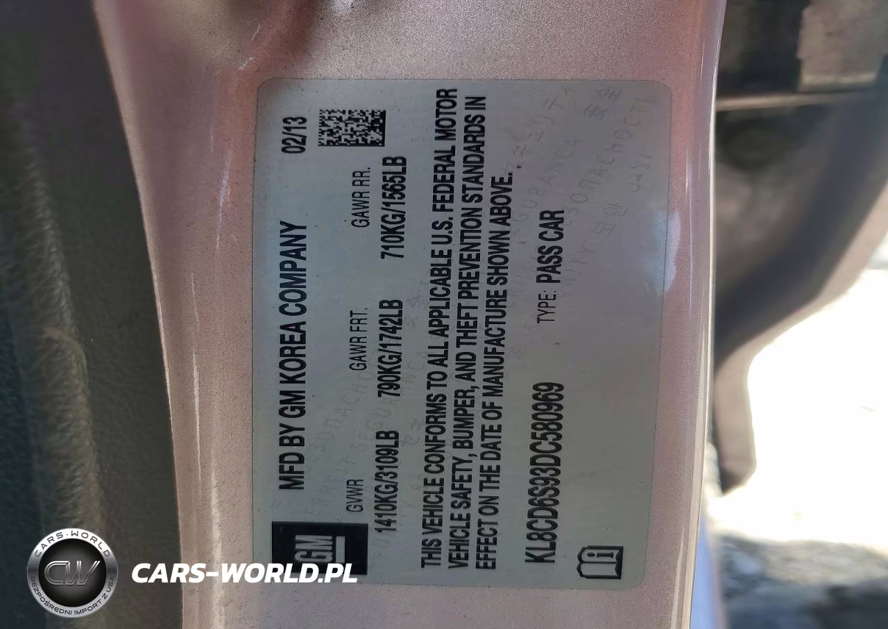2013 Chevrolet Spark 1Lt VIN:KL8CD6S93DC580969 - 12