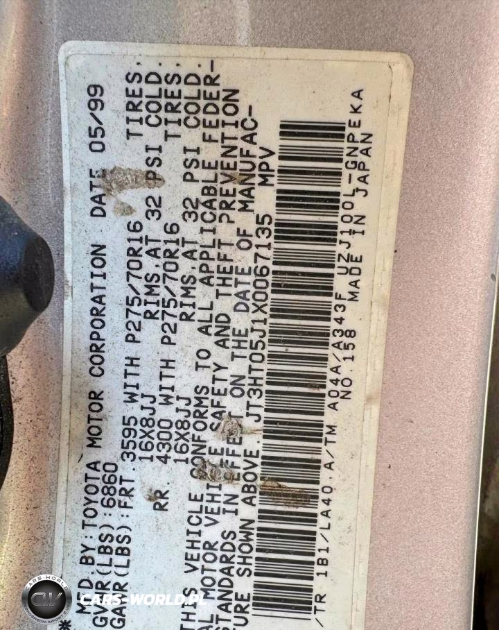 1999 Toyota Land Cruiser Base VIN:JT3HT05J1X0067135 - 14