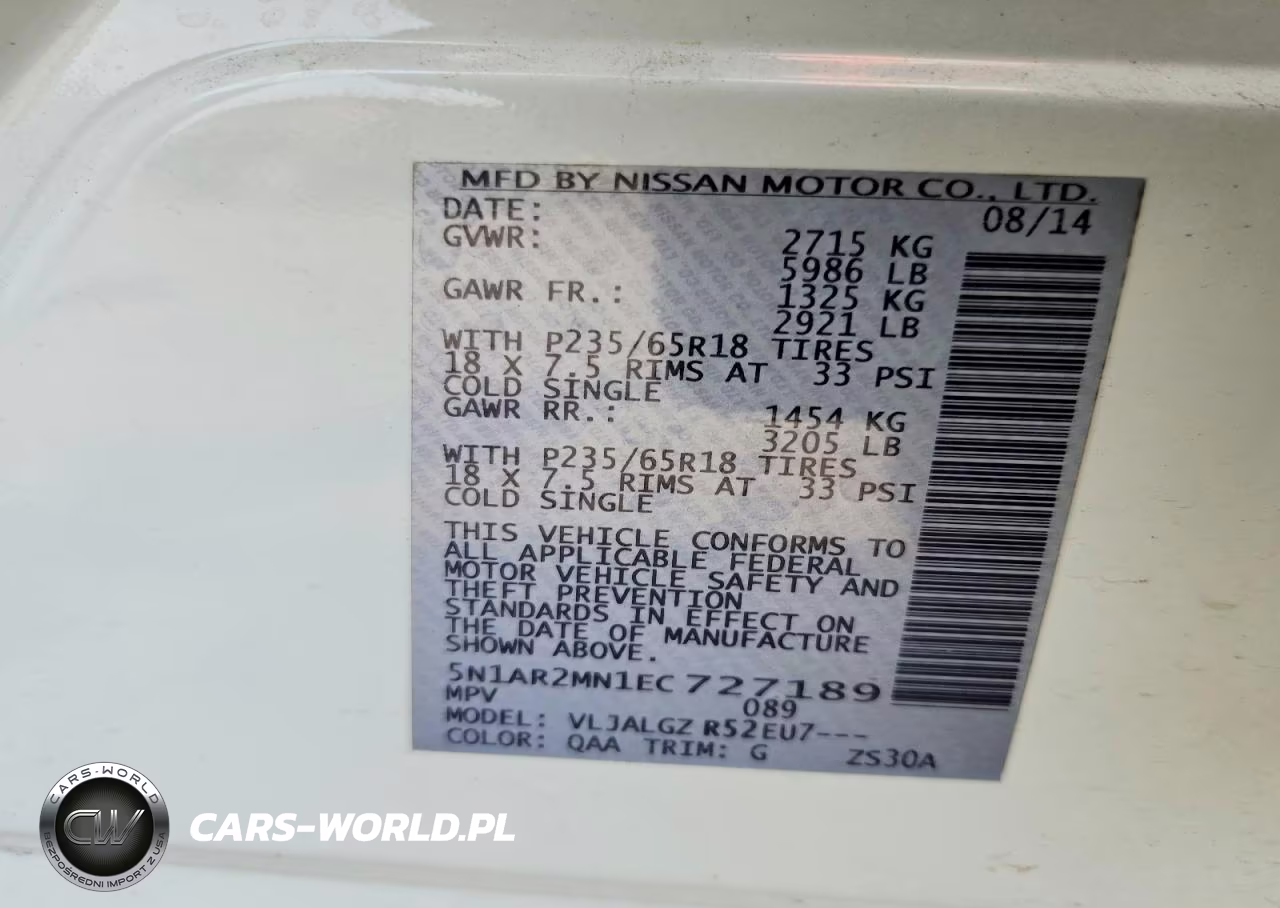 2014 Nissan Pathfinder Sl VIN:5N1AR2MN1EC727189 - 14