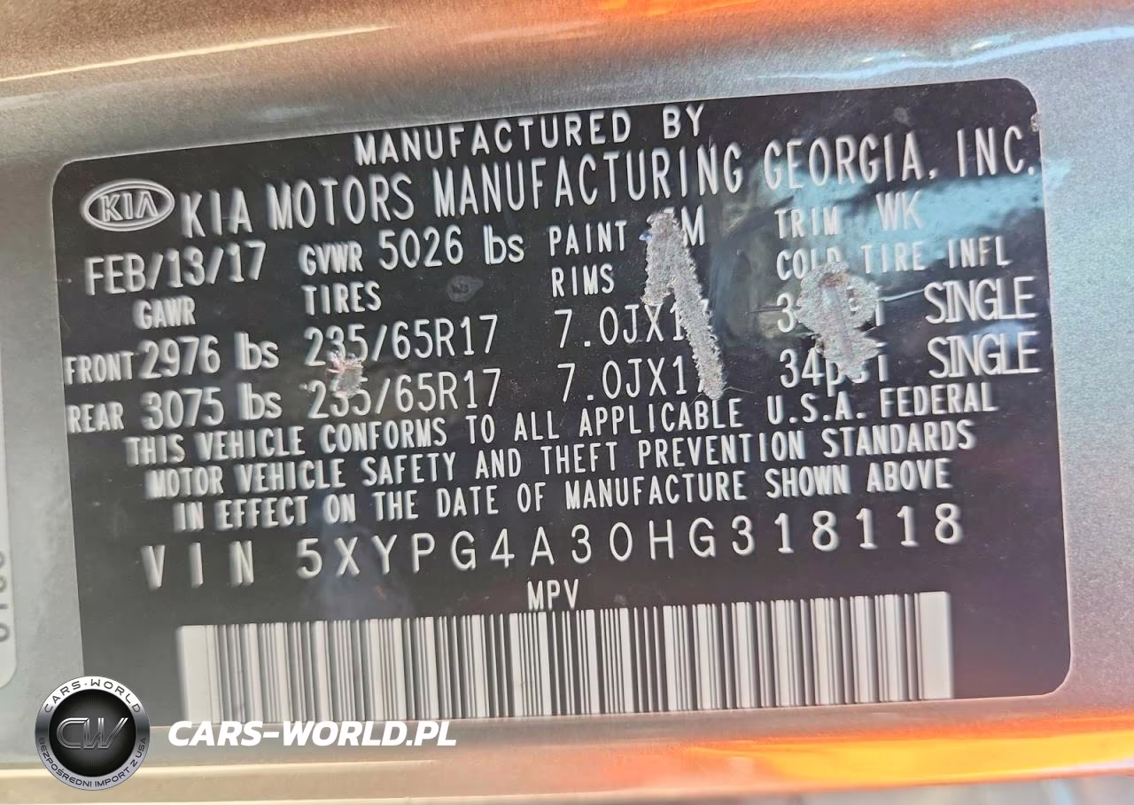 2017 Kia Sorento Lx VIN:5XYPG4A30HG318118 - 13