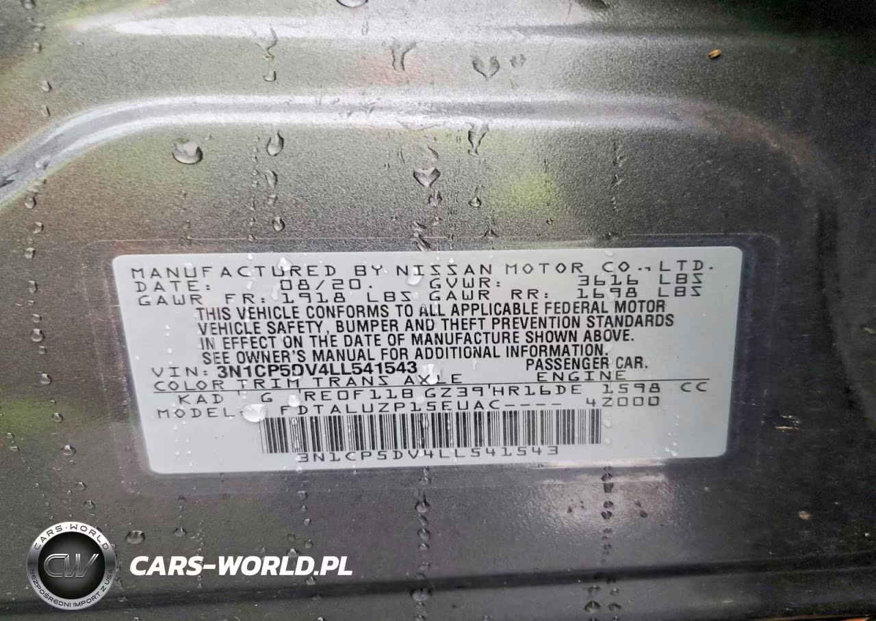 2020 Nissan Kicks Sr VIN:3N1CP5DV4LL541543 - 12